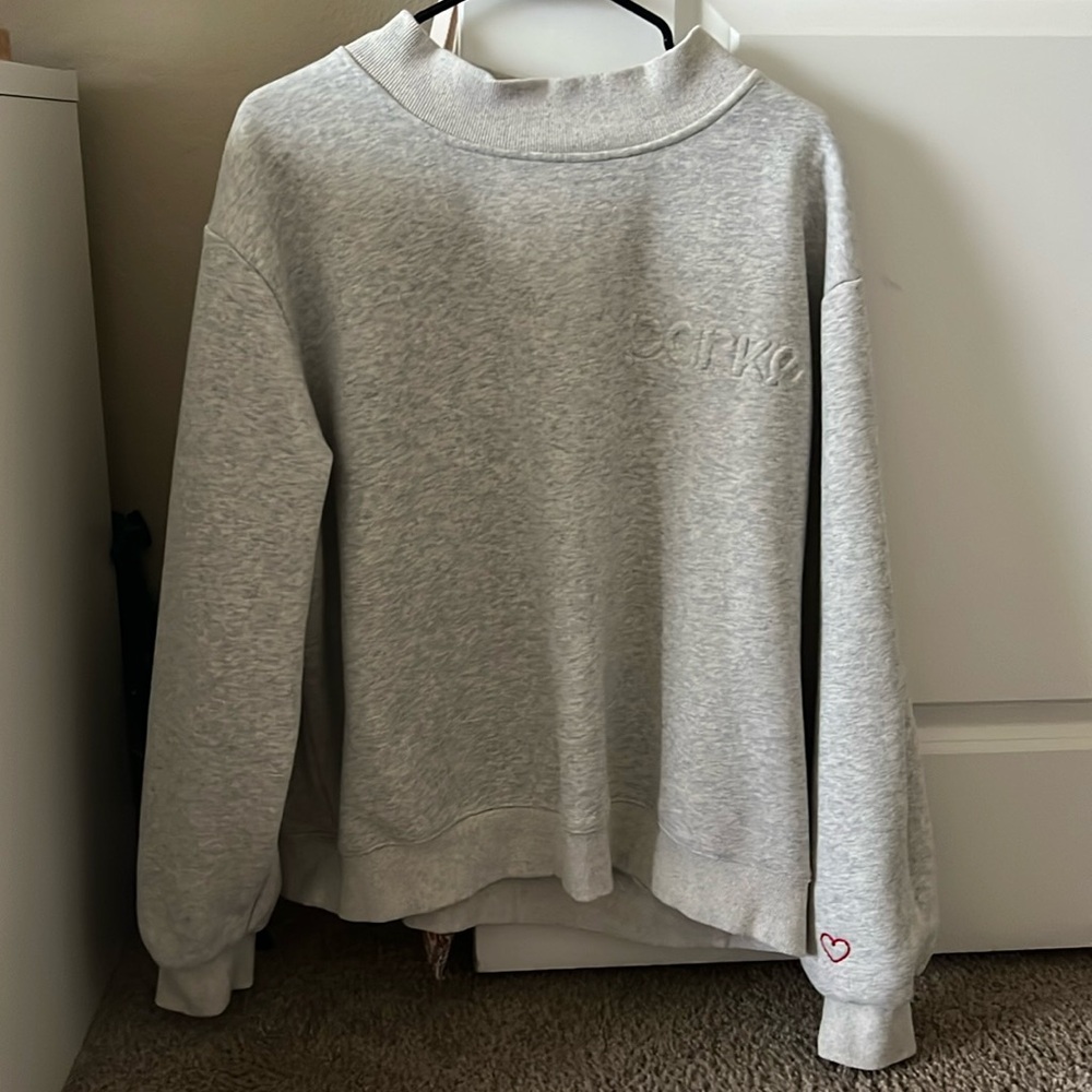 Parke grey embossed mock neck
